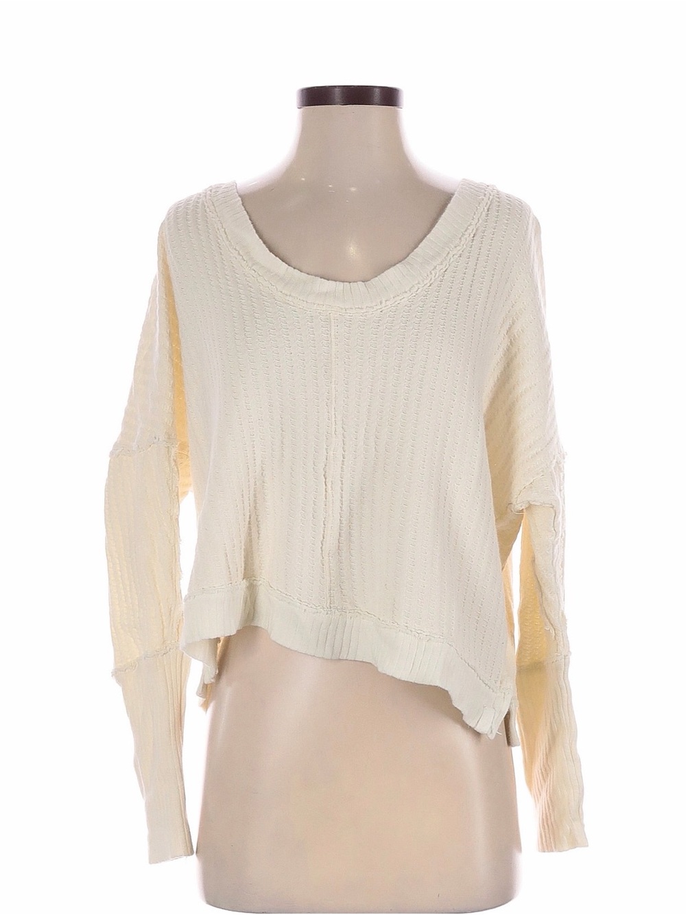 We The Free Cream Scoop-Neck Lightweight Knit Sweater